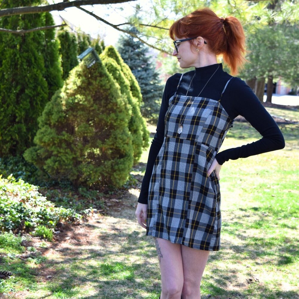 Plaid Strappy Mini Dress